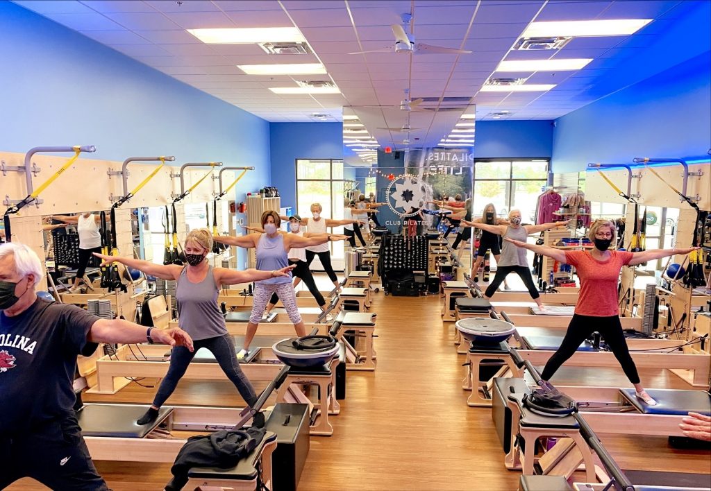 An image of the Pointe At Barclay Club Pilates studio in action