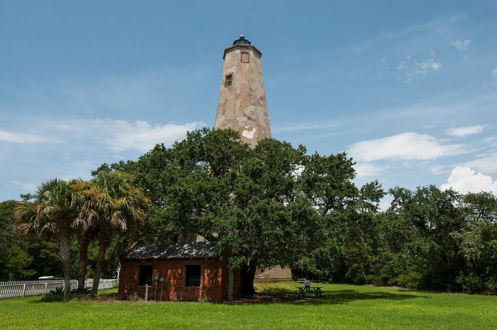 Old Baldy Lighthouse sits tall amongst the trees