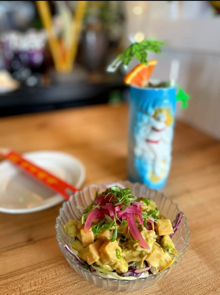 Appetizer and a mai-tai drink from the Salt Fish in Carolina Beach, NC