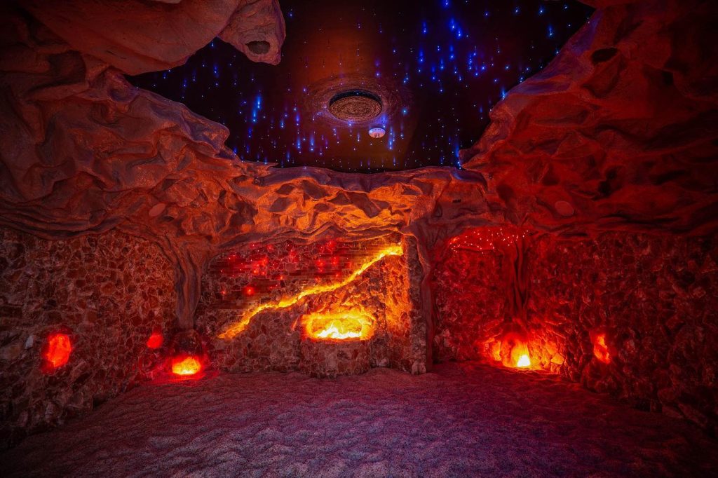 The inside of a man-made salt cave located at Native Salt Cave.