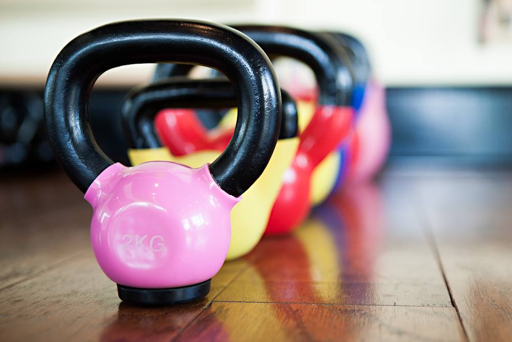 colorful kettle bell weights 