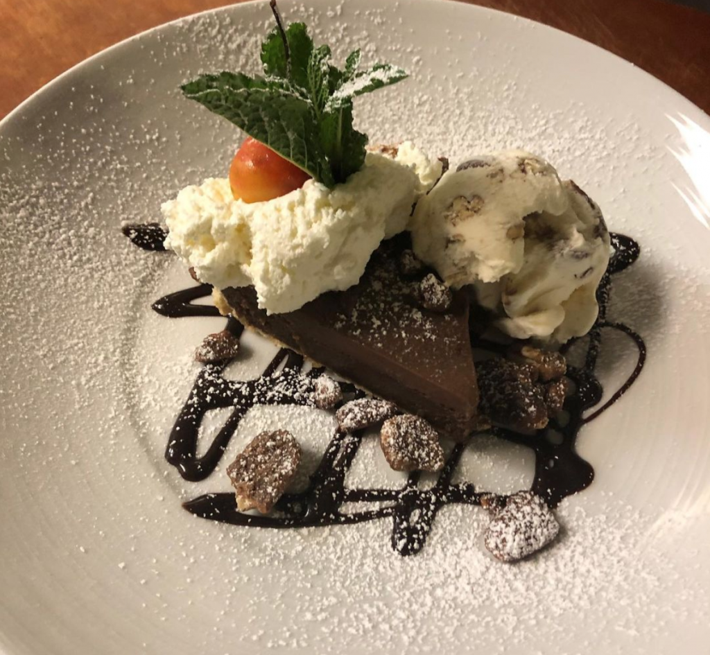 chocolatey dessert from PortLand Grille's Instagram