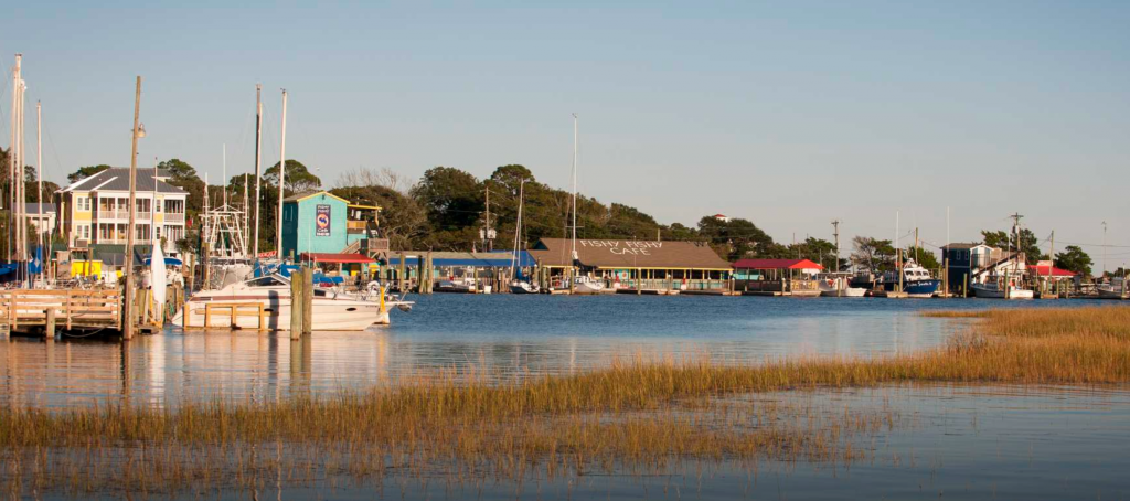 Sunset on the canal in Southport, North Carolina