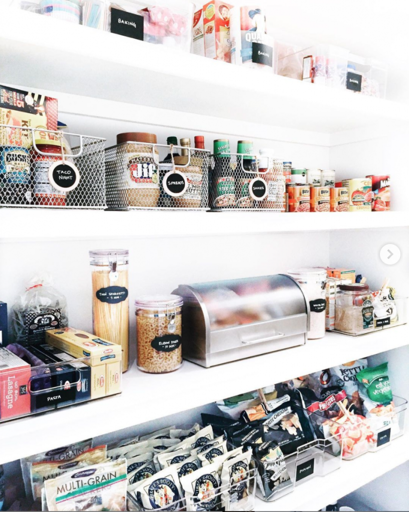 The Home Edit on Instagram shared this photo of a pantry organization job.